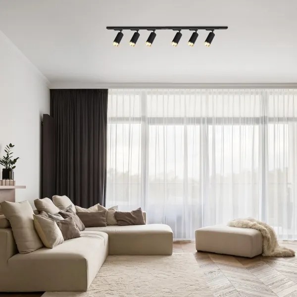 Faretto per sistema a binario MICA 6xGU10/10W/230V nero/oro