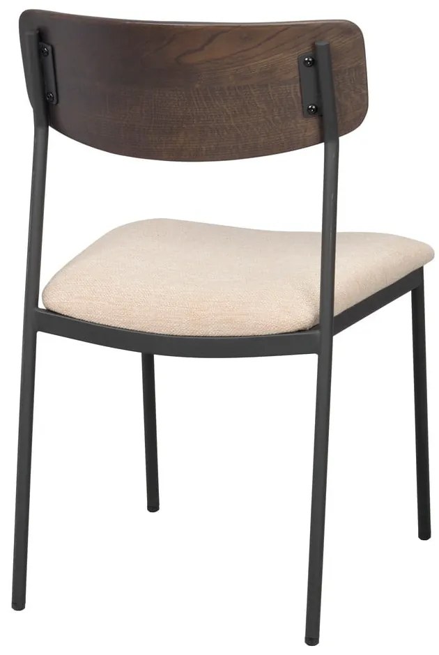 Sedie da pranzo color crema e marrone scuro in un set di 2 pezzi Maymont - Rowico