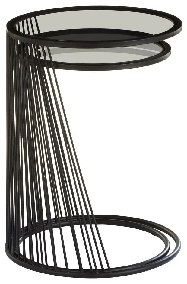 Tavolini da salotto rotondi con piano in vetro in set di 2 pezzi Trento - Premier Housewares