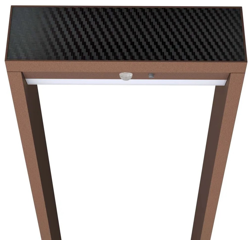 Paletto da giardino Solare Corten con Sensore di Mov. 80cm serie VELA Colore Bianco Naturale 4.000K