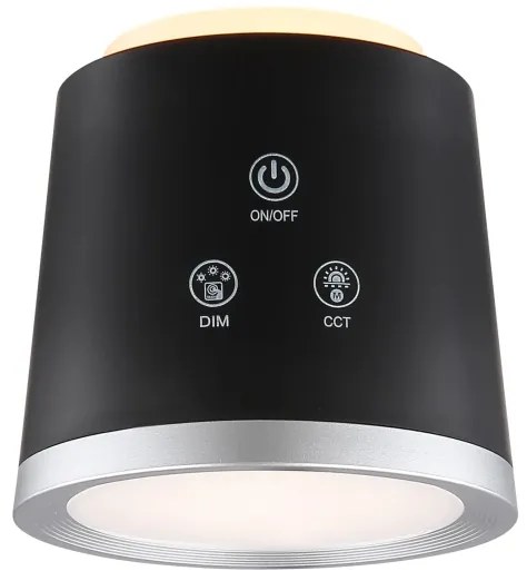 Globo 58454B - Lampada da tavolo LED dimmerabile touch MEEYA LED/6W/3,7V nera