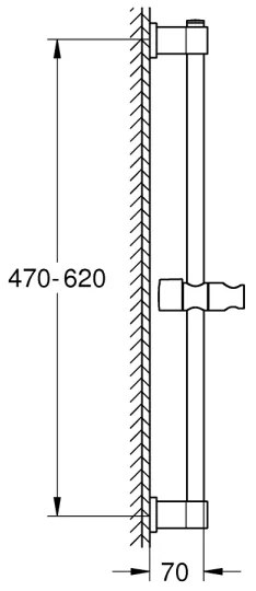 GROHE 277242431 - Barra doccia VITALIO UNIVERSAL 600 mm nera