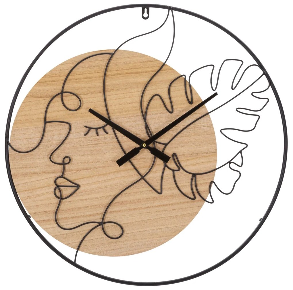 Orologio da muro elegante in metallo e legno - ø 60 cm
