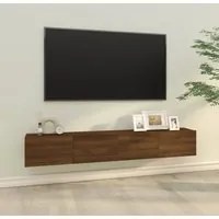 Mobili TV Parete 2pz Rovere Marrone 100x30x30 Legno Multistrato 820468