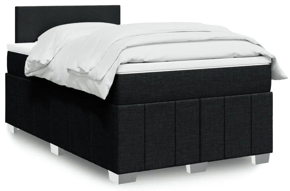 Giroletto A Molle Con Materasso Nero 120x190 Cm İn Tessuto /