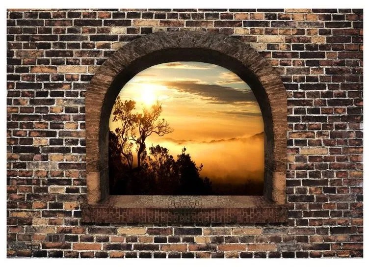 Fotomurale adesivo  Stony Window: Morning Mist  Larghezza x Altezza Home decor 196x140