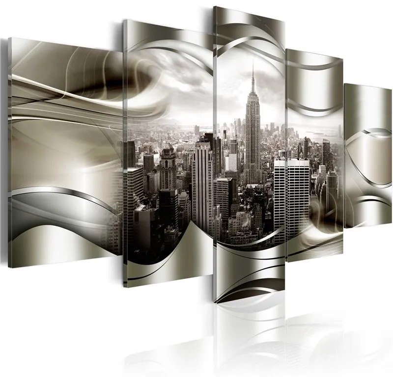 Quadro New York nocciola  Colore Beige, Dimensioni e Misure 100x50