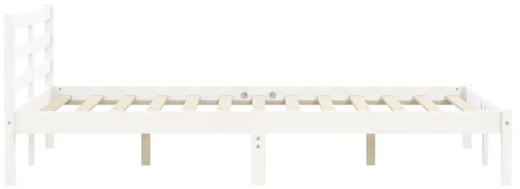 Giroletto bianco 135x190 cm legno massello di pino 4ft6 double
