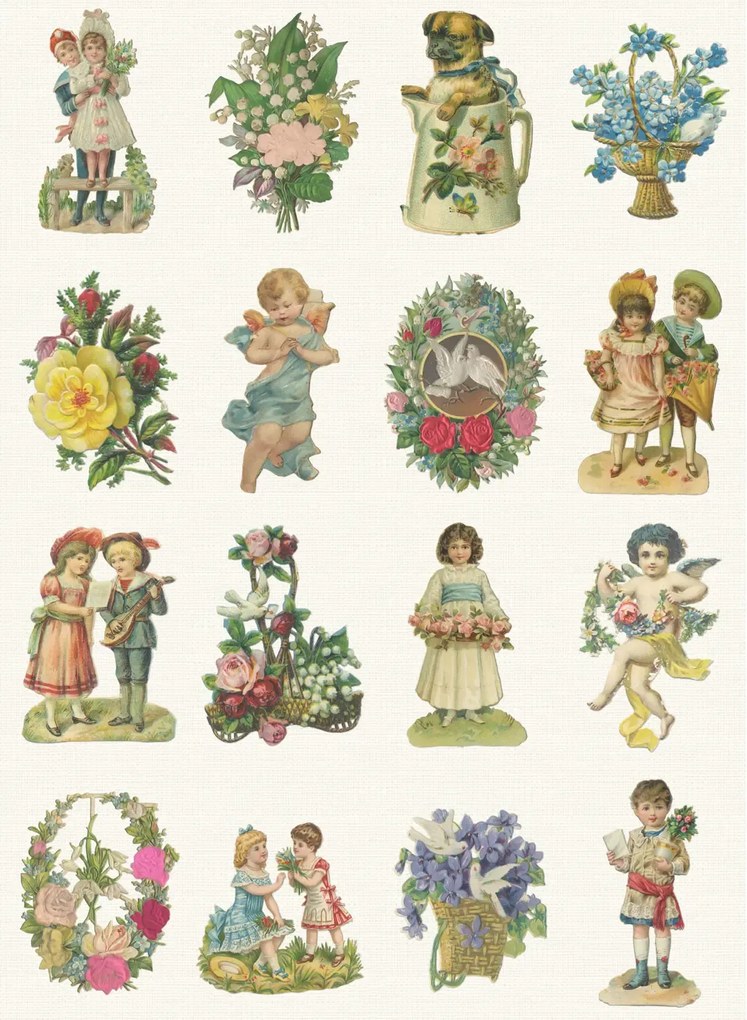 studio ditte Carta da parati Vintage Scraps - Vintage Scraps