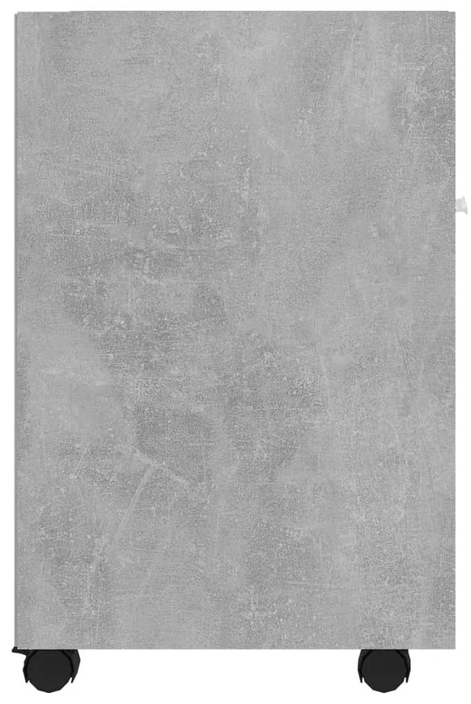 Credenza con ruote grigio cemento 33x38x60 cm in truciolato