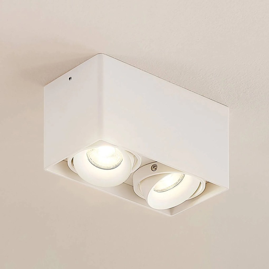 Arcchio Faretto Kubika, 19 cm, bianco, a 2 luci, metallo
