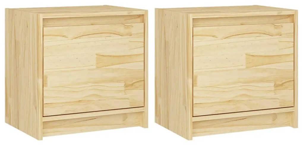 Comodini 2 pz 40x30,5x40 cm in legno massello di pino