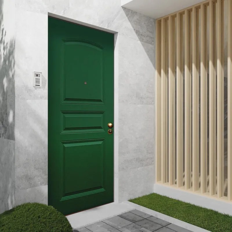 Porta blindata MASTER Aluminium L 90 x H 210 cm verde/noce apertura sinistra