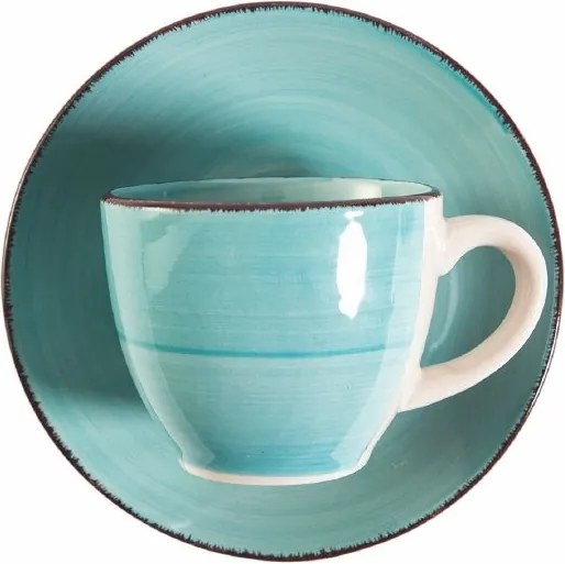 Set 6 Tazzine da Caffè con Piattino Ø6,8x5,6 cm in Gres VdE Tivoli 1996 Baita Acqua...