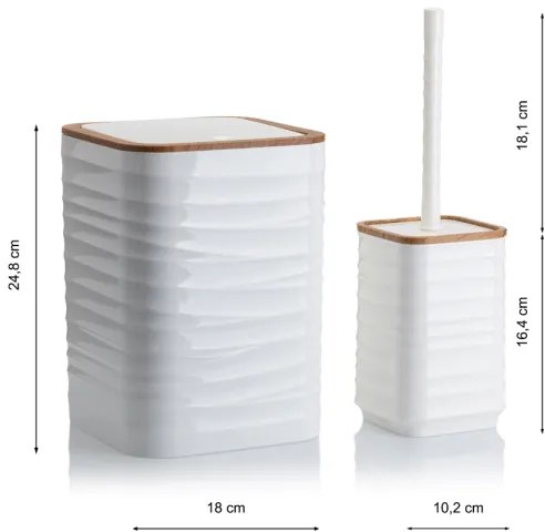 Set da bagno WAVE 5 pz bianco/marrone