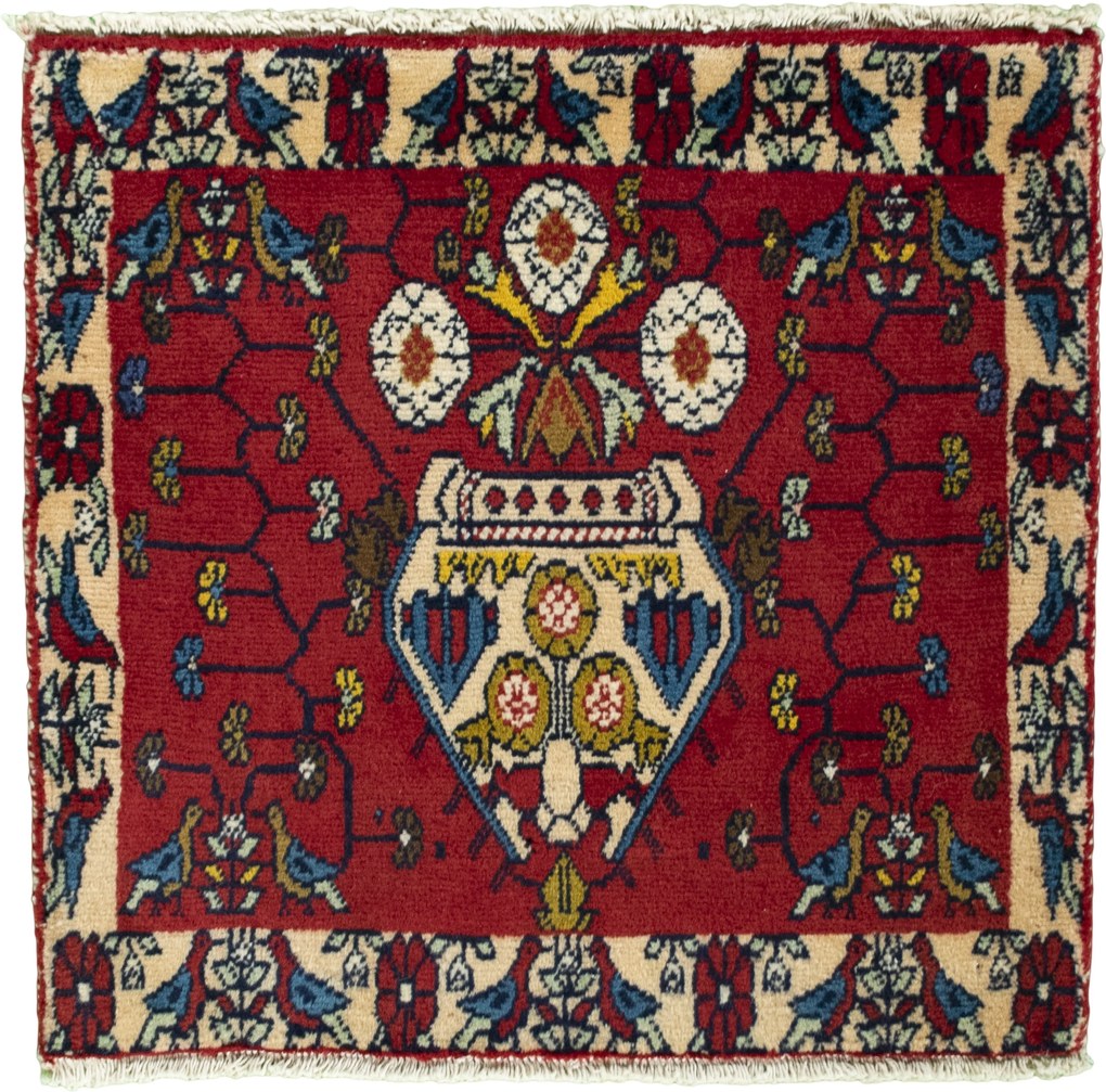 Shiraz Tappeto persiano 60x60 Rosso (Iran) Annodato A Mano