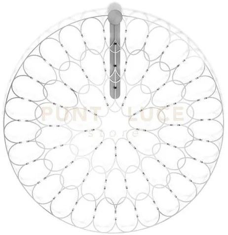 Lafra applique a parete grande cromo d.95cm a led 3000k 4778lm 54w ...