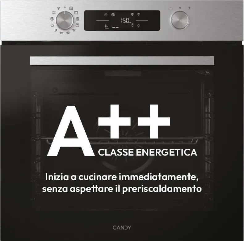 CA6 N3B1HTX Forno 78 l a++ Nero Acciaio Inossidabile - Candy