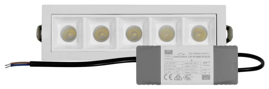 Faro LED da Incasso 12W, Foro 140x35mm, Bianco Colore Bianco Caldo 3.000K