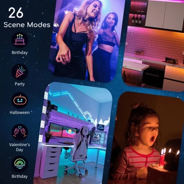 Aigostar - Striscia LED RGB dimmerabile 6,5m 16,5W 12V 3000K Wi-Fi