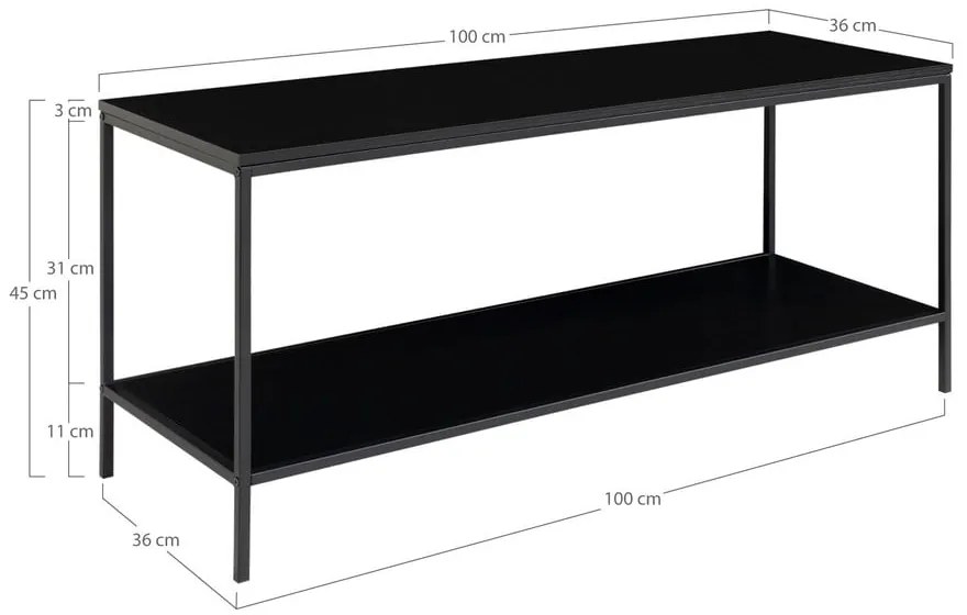 Tavolo TV nero 36x45 cm Vita - House Nordic