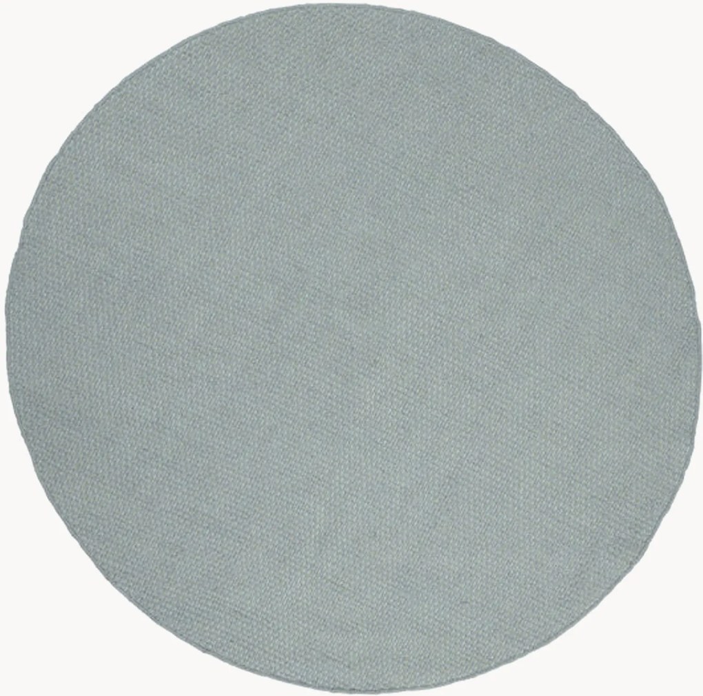 Tappeto rotondo in lana a pelo corto tessuto a mano Oksa