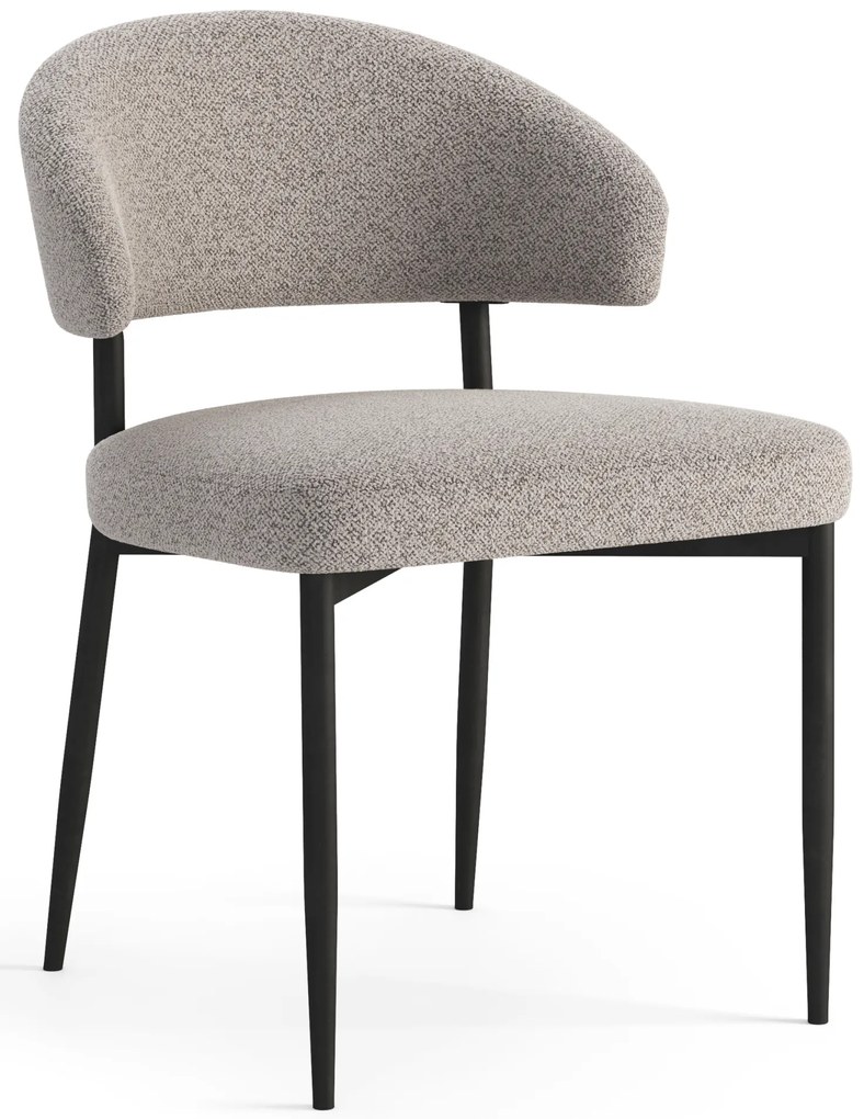 IRIS Beige Caffelatte (tessuto Monza 60) - MODERNA SEDIA IMBOTTITA BOUCLÉ PER SALONE/SALA DA PRANZO LOFT