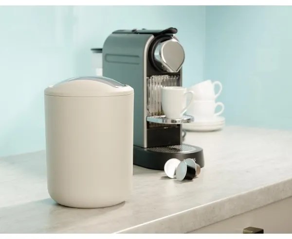 WENKO 21221100 - Pattumiera BRASIL 14x21 cm beige/cromo lucido