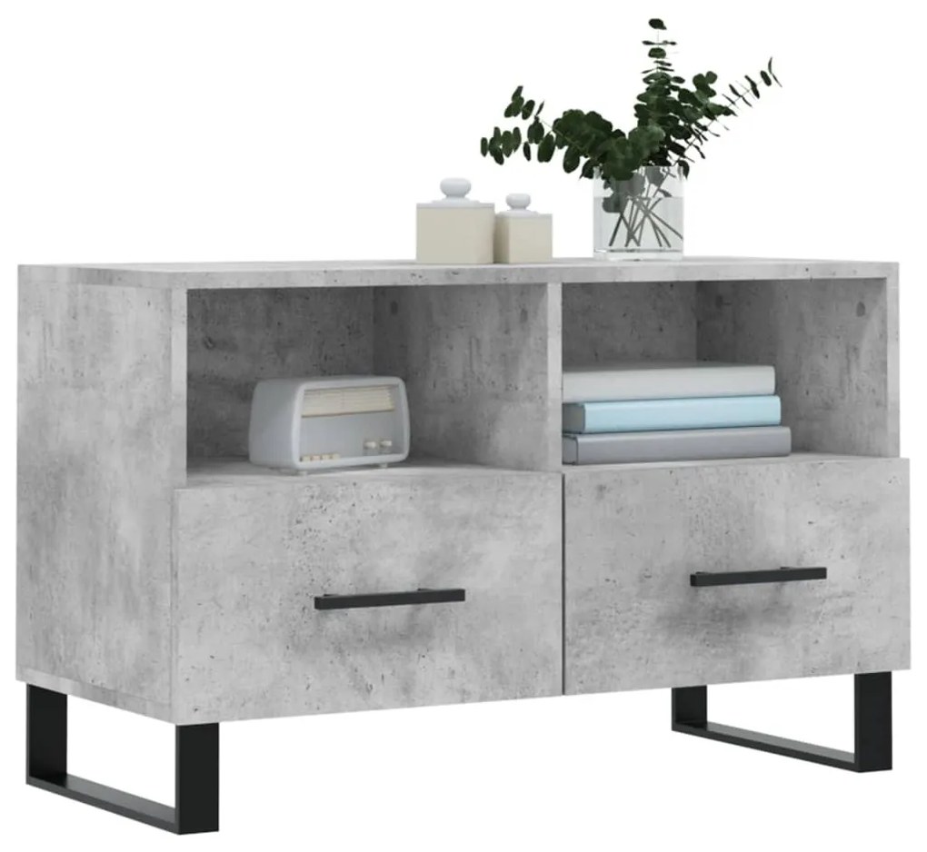 Mobile per tv grigio cemento 80x36x50 cm legno multistrato