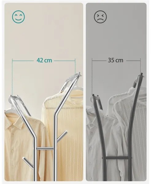 Appendiabiti da terra mobile LINEA, argento