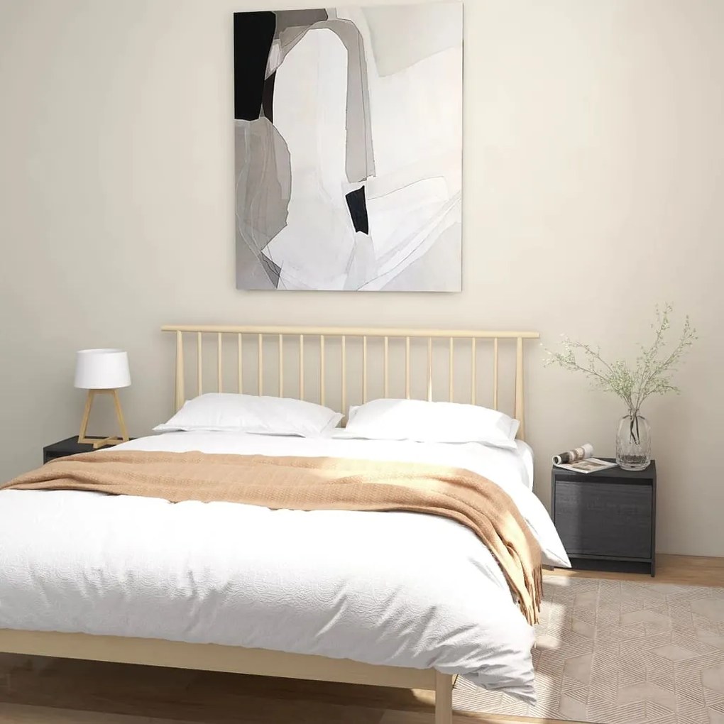 Comodini 2 Pz Grigi 40x30,5x40 Cm İn Legno Massello Di Pino /