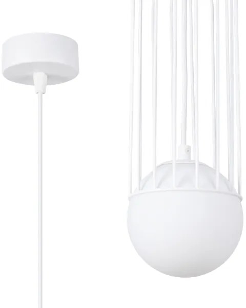 Sollux SL.1331 - Lampadario a sospensione con filo BRINA 1xG9/8W/230V bianco