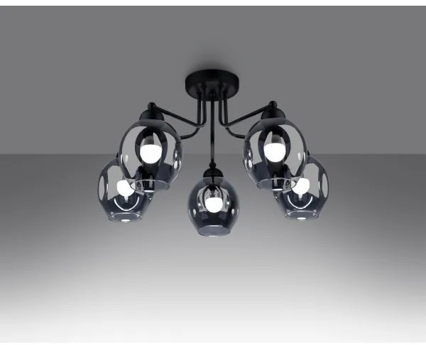 Sollux SL.1145 - Lampadario a stelo FILLAN 5xE27/60W/230V nero