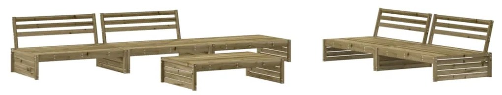 Set divani da giardino 6pz con cuscini legno impregnato di pino