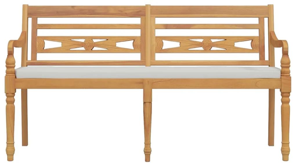 Panchina batavia con cuscino 150 cm in legno massello di teak