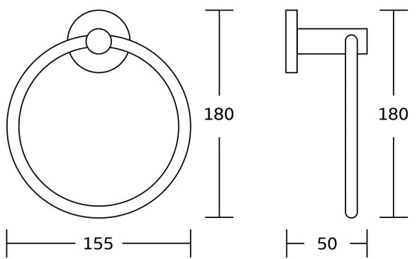 Aqualine - Appendiabiti da parete SAMBA diametro 15,5 cm cromo lucido