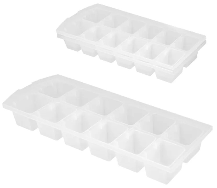 Set di 2 vaschette per cubetti di ghiaccio bianche Ice Cube - Metaltex