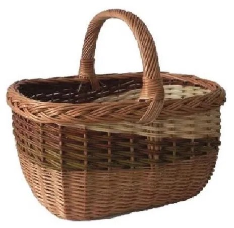 Cesto in vimini per legna con manico 35x40 cm