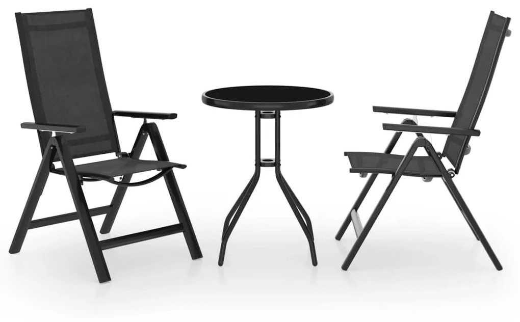 Set Da Bistrot 3 Pz Nero E Antracite /
