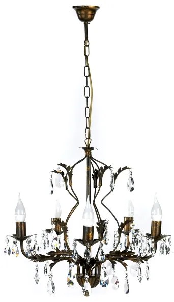 ONLI - Lampadario a sospensione con catena TERESA 5xE14/6W/230V bronzo