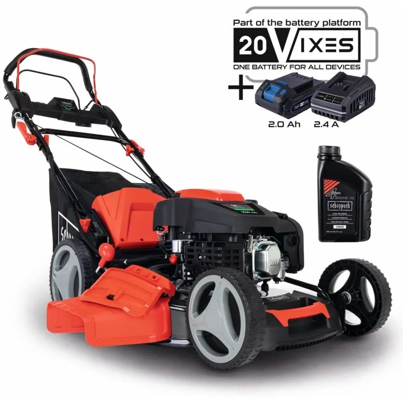 Scheppach - Rasaerba a scoppio semovente e-start 225cc 53cm con olio ms225-53e