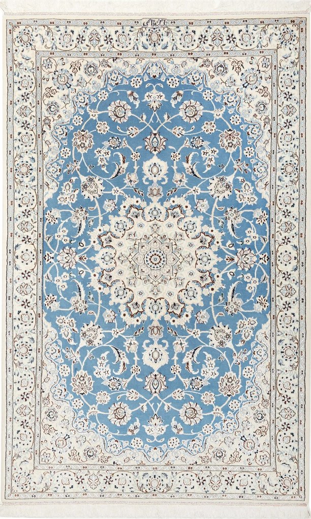 Nain Tappeto persiano 210x130 Blu (Iran) Annodato A Mano