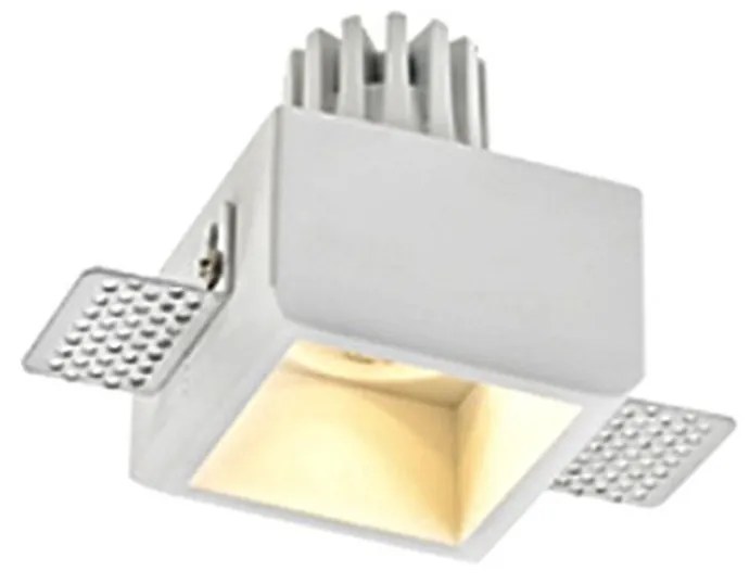 Portafaretto GU10 e MR16 in Gesso Pitturabile Quadrato Ø80x80 mm