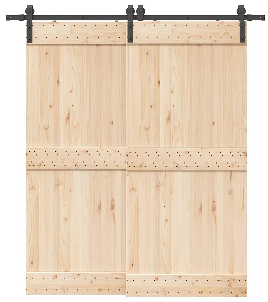 Kit Di Binari Per Porte Scorrevoli 200 Cm Acciaio Nero /
