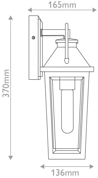 Quoizel QZ-BUCKLEY-S-MBK - Applique da esterno S BUCKLEY 1xE27/40W/230V IP44