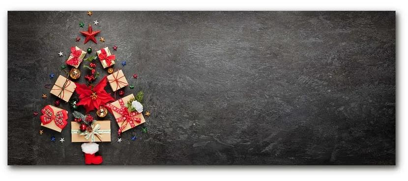 Quadro acrilico Regali astratti dell'albero di Natale 100x50 cm