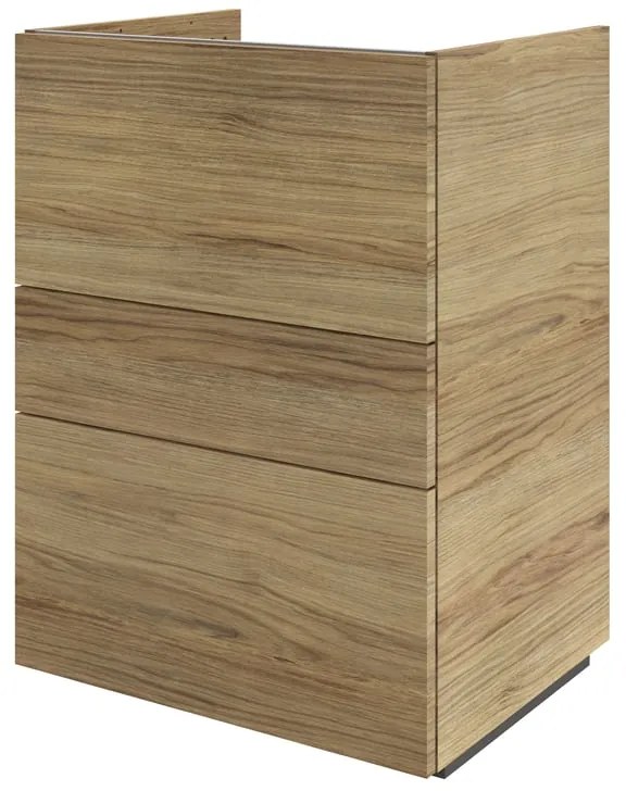 Mobile da bagno a terra L 60 x H 84 x P 48 cm rovere miele, 3 cassetti Apertura push-pull SENSEA Neo Line, Maniglie acquistabili separatamente