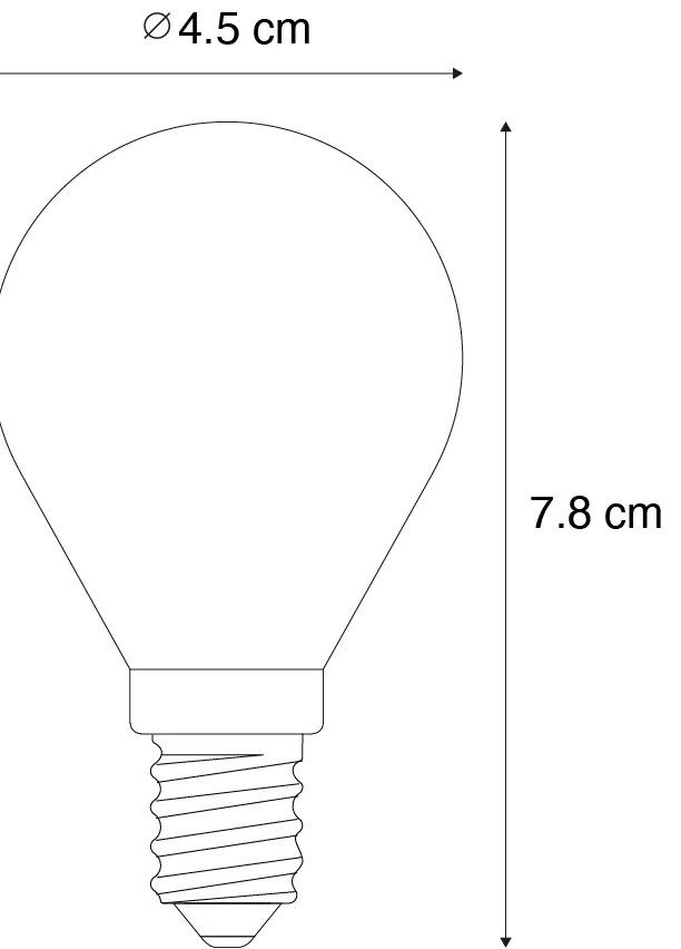 Set di 5 Lampadine LED a filamento E14 dimmerabili G45 trasparenti 4W 470LM 2700K