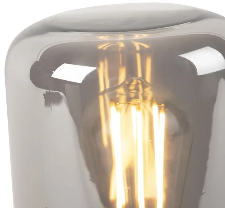 Lampada da tavolo di design nera con vetro fumé - Bliss Cute