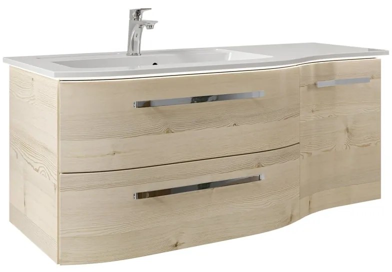 Mobile da bagno sospeso sotto lavabo L 117 x H 48 x P 49.5 cm rovere, 2 cassetti, 1 anta PELIPAL Contea